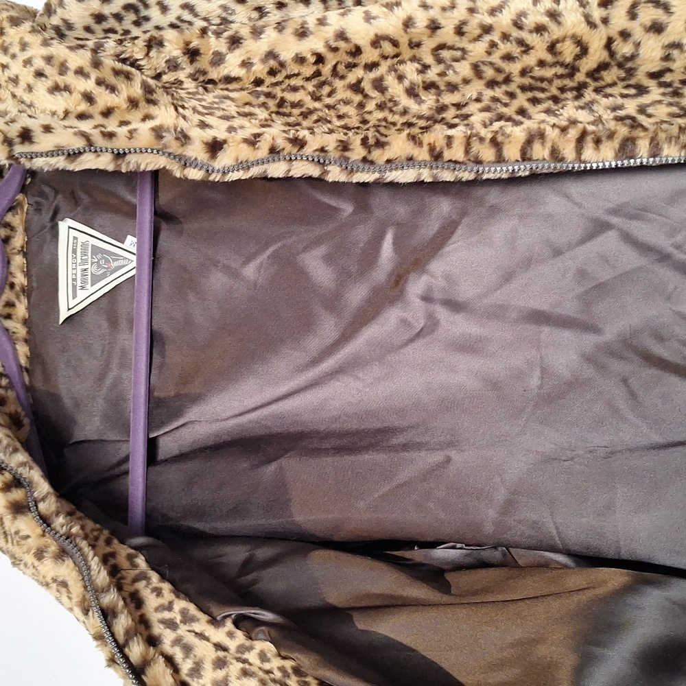J. Percy For Marvin Richards Vintage Hooded Faux Leopard Fur Coat Size M - Picture 6 of 12